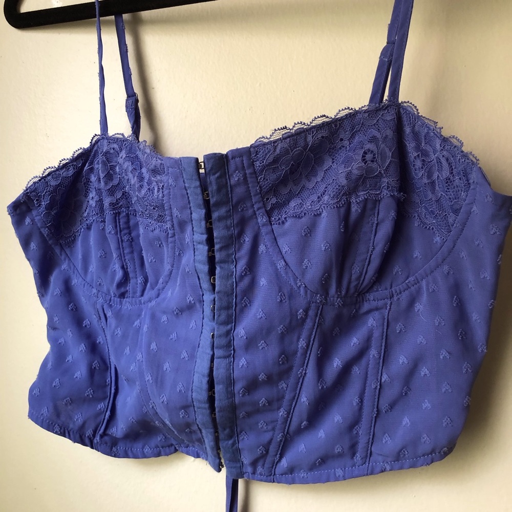 Blue Heart Detail Corset Top